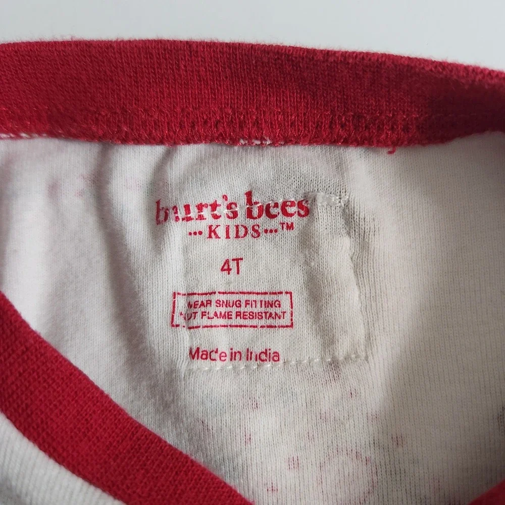 Burt's Bees Kids size 4T 100% Organic Cotton Gingerbread Christmas Pajama Set‎